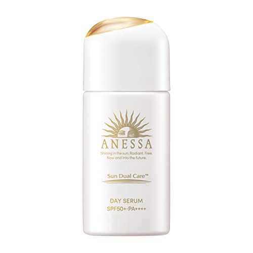 SHISEDO ANESSA Day Serum For Face - Daytime Emulsion - Makeup Base with Hyaluronic Acid, Collagen, Macadamia Nut Fatty Acid and Tea Leaf Extract - SPF50+ PA++++ - - Made in Japan - Essential Hub - 30 ML.