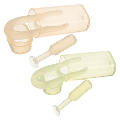 HONITANO Lot de 2 Sets de Pinces à Épiler en Silicone pour Lentilles de Contact – Outil D'insertion et D'extraction Portable Jaune et Vert – Accessoire Santé pour Usage