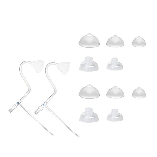 Banglijian Hearing Amplifier Replacement Slim Sound Tubes and Domes for Ziv-201A and Ziv-201, Ziv-206, Ziv-201P, BLJ-109(2 Tubes-Size 2B and 10 Domes, Left)