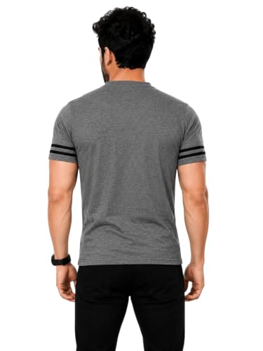 Image of Geum Men's Solid Half Sleeve V-Neck T-Shirt | Soft & Breathable Fabric | Regular Fit | Casual Everyday T-Shirt