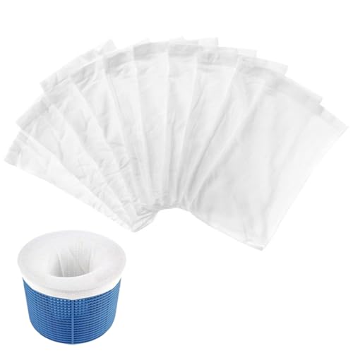 EIHI 10 Piezas Filtro de Piscina Blanco, Calcetines Skimmer,Calcetines Skimmer de Piscina,Filtro Skimmer de Piscina, para Eliminar Escombros,Hojas,Aceite,Polen e Insectos