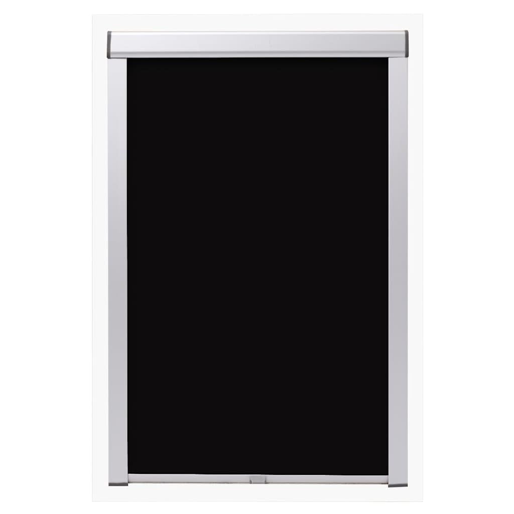 Czarna roleta zaciemniająca do okna dachowego FK06 z aluminiową ramą, 493 x 992 mm, poliester, ochrona przed wysoką temperaturą, nieprzejrzysta, łatwa w montażu, do sypialni, salonu, biura
