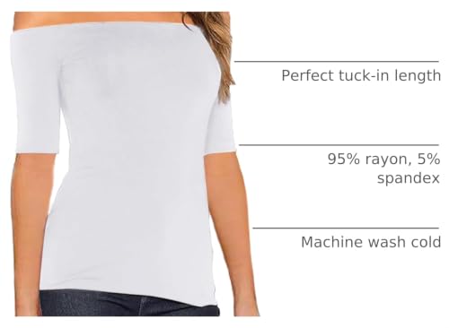 Image of Sarin Mathews Women's Sexy Off The Shoulder Tops Long Sleeve Slim Fit Stretchy Shirts Blouses Top