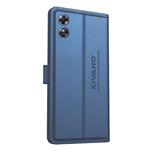 Image of KIVANO Oppo A17 Flip Cover | Leather Finish | Inside Pockets & Inbuilt Stand | Shockproof Wallet Style Magnetic Closure Back Cover Case