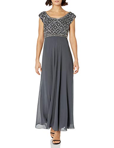 Amazon.com: J Kara Women's Petite Petite Short Sleeve Beaded Top Long Dress  Dress, Gray/Multi, 10P : Clothing, Shoes & Jewelry