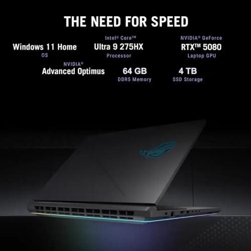 ROG Strix G18 Gaming Laptop, Intel 24-Core Ultra 9 275HX, NVIDIA GeForce RTX 5080, 18" 2.5K 240Hz ROG Display, 64 GB DDR5 RAM, 4 TB SSD, Wi-Fi 7, Microsoft Office Lifetime License & Windows 11 - Notebook - Immagine 1