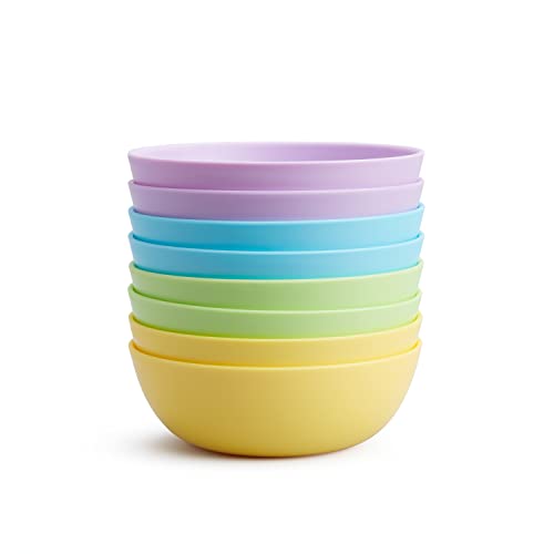 Munchkin Multi Toddler & Baby Bowls| Bright Plastic Bowls Set| Dishwasher Safe Toddler Bowls| BPA Free Stackable Baby Dish| Childrens Bowls & Baby Weaning Bowls| Small Plastic Bowls | 8 Pack