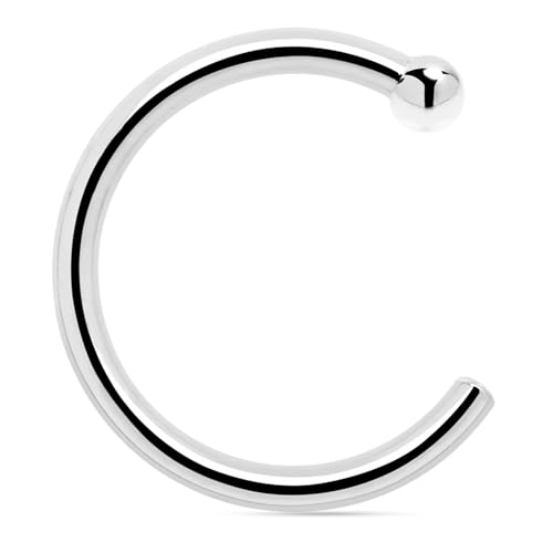 Body Candy 18 Gauge Real Platinum Nose Hoop Hypoallergenic and Luxurious Handmade in the USA by Master Jeweler 8mm