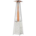 EAST OAK Pyramid Patio Heater, 48,000 BTU Outdoor Patio Heater, Quartz Glass Tube Propane Heater for Commercial & Residential, Triple Protection System, With Wheels, 2024 Upgrade, White