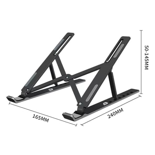 اي سي في حامل لاب توب محمول للمكتب 13 زاوية قابلة للتعديل والطي من مادة ايه بي اس نوت بوك مريح متوافق مع اجهزة اللابتوب والايباد 11-17 انش اسود