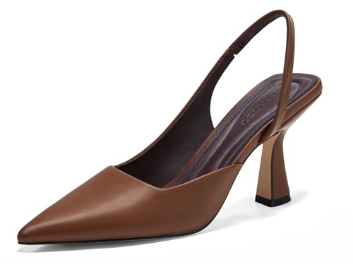 Coutgo Womens Slingback Stiletto High Heels Closed Pointed Toe Pumps D’Orsay Sexy Office Dress Shoes