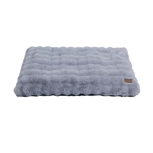 BingoPaw Cama Perro Grande, 105x70x12cm XL Colchón Perro Grandes, Sofá Perro con Relleno Suave, Ideal para Perros Medianos y Grandes, Base Antideslizante, Lavable y Impermeable, Gris