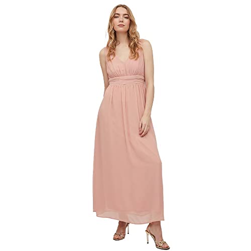 Vila Damen Vimilina Long Dress/Su - Noos Cocktailkleid, Misty Rose, 42 EU