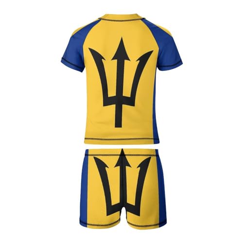 Barbados FlagChildren's Casual Swimsuit Set - Simple and Versatile7-9Y（120cm）3