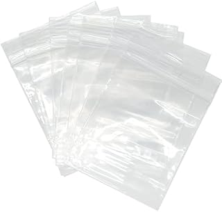 100 Grip Seal Bags Resealable Zip Poly Bags 7 X 10cm Small Plastic Bags, Clear Reusable Lock Zipper Bags for Beads Jewelry Snacks Seeds Coins