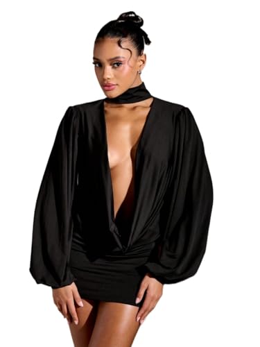 Women's 2025 Summer Bodycon Short Dress V Neck Mini Dress