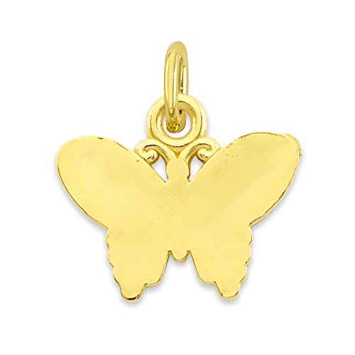 Golden Fire IOF002 Solid 10K Gold Butterfly Microcharm, Mini Cute Animal Charm Symbol With Clasp cover