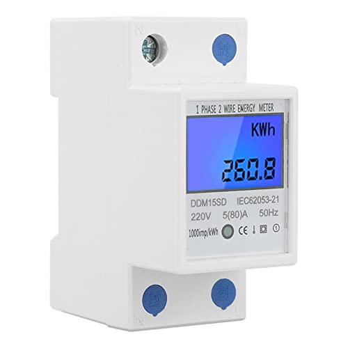Energy Meter 5-80A DDM15SD LCD Digital Backlight Single Phase Electronic Power KWh Meter