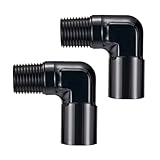 EVIL ENERGY 1/8' NPT Female to Male Fitting Adapter 90 Degree Elbow Aluminum 2PCS Black
