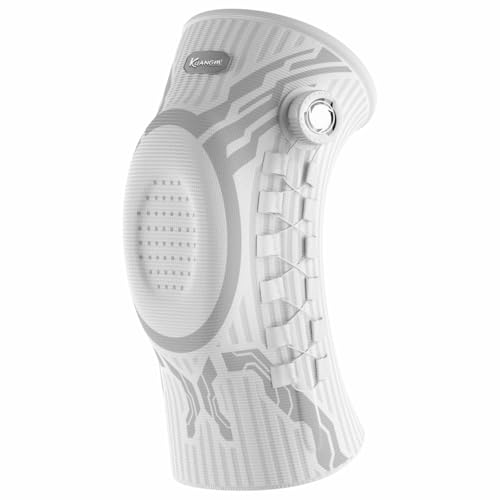 Kuangmi Kniebandage mit Drehknopf (verstellbar) - Für Schmerzlinderung Sport Gelenkrehabilitation und den Alltag W-L-XL