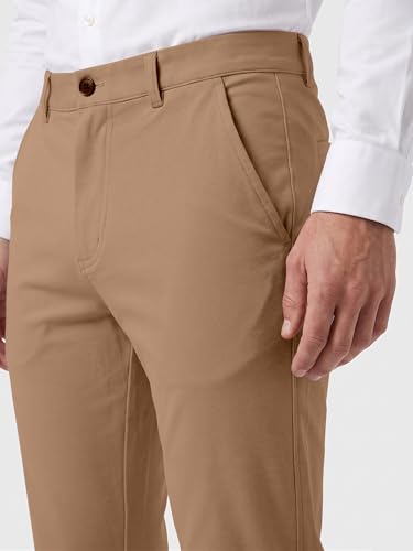 Image of Mehrang Men's Slim Fit Casual Mid Rise, Cotton Blend Trousers, Side Pockets || Classic Slim Fit Chino Pants || Business Casual Dress Trousers