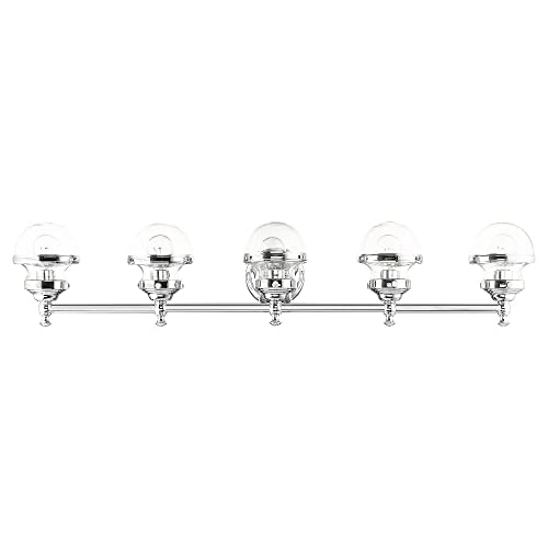 Image of Livex Lighting 17415-05 5 Light Polished Chrome Bath Vanity