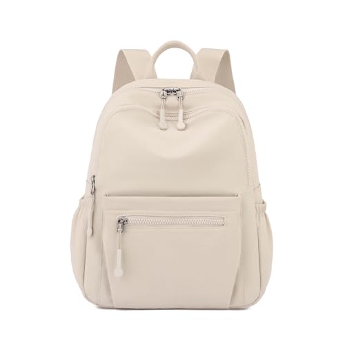 Image of Tanweibago Mini Nylon Women Backpacks,11L Small Ladies backpacks Casual Lightweight Women Shopping Travel Daypack (Z1-beige)