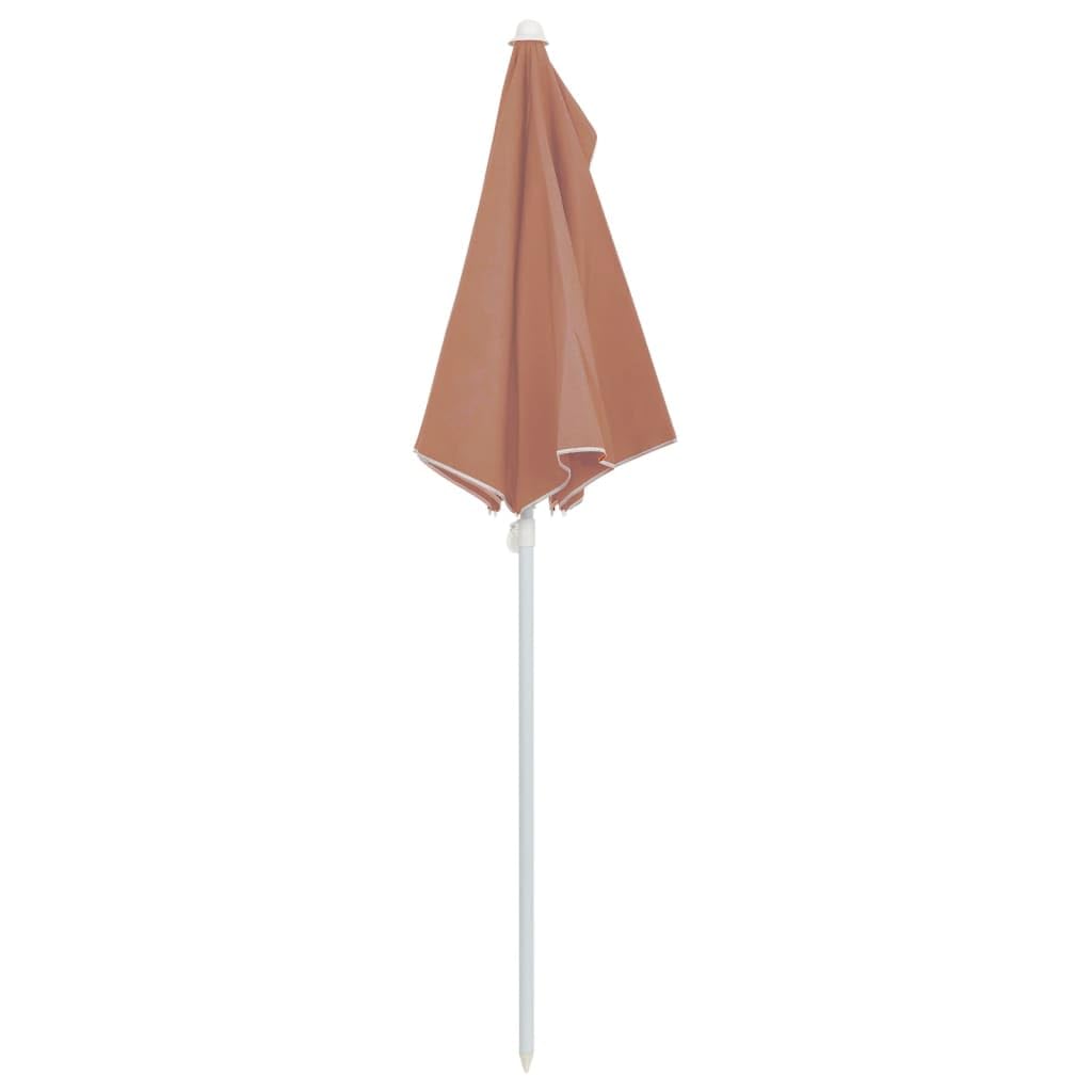 Odporny na promieniowanie UV parasol ogrodowy, półokrągły, w kolorze piaskowym, parasol przeciwsłoneczny ze stalowym masztem i 5 żebrami, 180 x 90 cm, łatwe otwieranie i zamykanie w