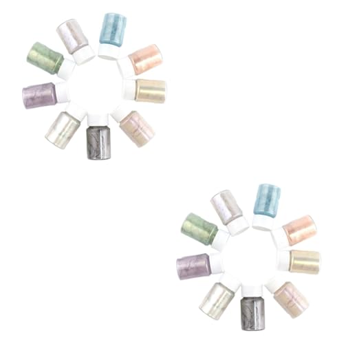 LALAFINA 18 Pcs Natural Mica Pigment Powder 9 for Handmade Makeup Crafts Soap Making