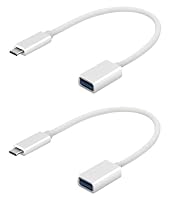 Tek Styz OTG USB-C 3.0 Adapter (2 Pack) Compatible with Sony WH-H810 to Quick Multi-Use Functions to Backup, Keyboard, mice, Thumb Drives, Saves, More (White)