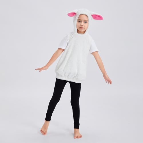 Disfraz infantil de oveja unisex con chaleco y capucha miniatura 2
