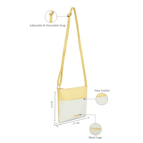 Image of Caprese Kiwi Medium Sling Bag for Women with Adjustable Strap & Zipper Closure for Comfortable Wear | Versatile Handbag for Everyday Use, Travel, and Special Occasions