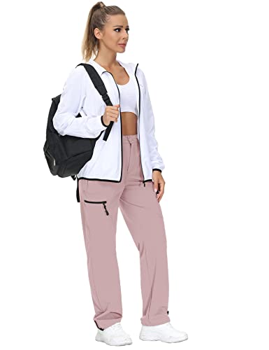 Vvk Women's Outdoor Hiking Pants Lightweight Quick Dry Water Resistant Mountain Trouser Dusty Pink Small #TOP1