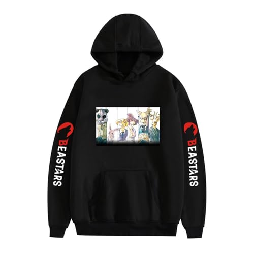 Cditoia Sudadera con Capucha Anime Print Beastars Pullover Casual Sudadera Top Unisex de Manga Larga Ropa-White||4X_l