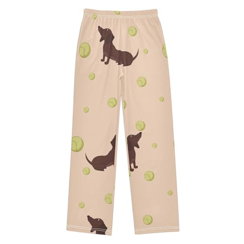 Dachshund Ball Boys Pants Boys Athletic Pants Long Pant for Boy with Pockets Wide-Leg Size 6-14Y