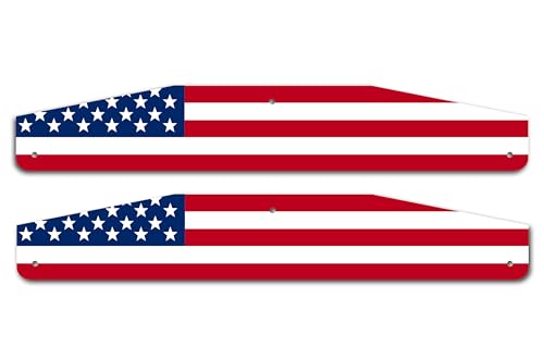Image of Universal Mud Flap Splash Guard Stainless Steel Weights for Semi Trailer Trucks - 3 inch x 18 inch - 2 Piece Set - Subdued (Stars & Stripes)