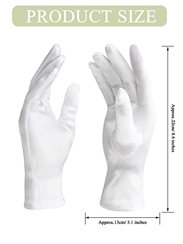 Image of Sumind 4 Pairs Women Short Satin Gloves White Wedding Party Wrist Length Gown Opera Gloves