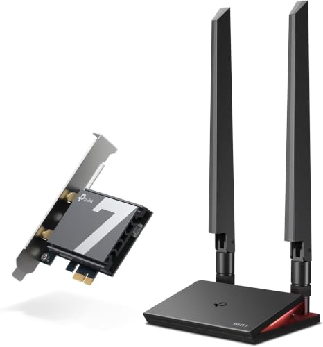 Image of TP-Link WiFi 7 BE9300 PCIe WiFi Card for Desktop PC(Archer TBE550E),Tri-Band Wireless Adapter,Bluetooth 5.4,Multicolor Status LED,Supports AMD /Intel,Not Compatible with Windows 10 /Linux (Pack of 12)