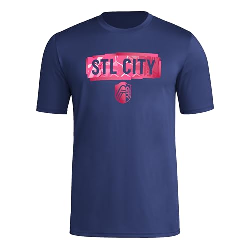 adidas Men's St. Louis City SC Local Pop Short Sleeve Pre-game T-shirt, Team Navy Blue, Small