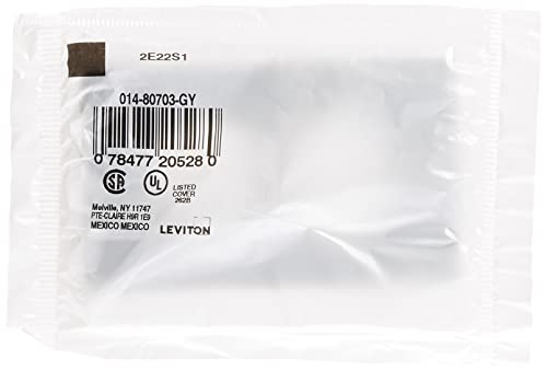 Leviton 80703-Gy 1-Gang Duplex Device Receptacle Wallplate, Standard Size, Thermoplastic Nylon, Device Mount, Gray #TOP2