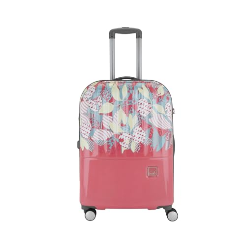 Image of Genie Sprout 55cm Trolley Bag,Hard Side 8 Wheel Cabin Luggage- Pink, Printed, Travel Bag for Women