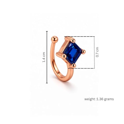 Image of Nilu's Collection Rose Gold American Diamond Non Piercing Nose Pin for Women | Elegant Flower Nose Stud | Minimal Clip-On Nose pin | Anti-Allergy | Anti-Tarnish | Office Wear | Daily Wear | office Wear | Non Piercing