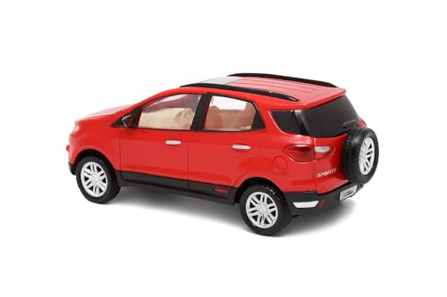 Image of Sheel Pull Back Sports Car Toy for Kids - Red SUV Model Car with Free Rolling Wheels, Sturdy Plastic, Scale Model, Birthday Gift for Boys & Girls