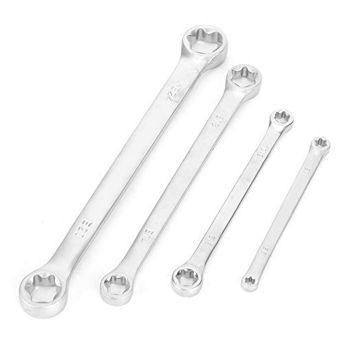 Hethlif Juego de Llaves Torx E, Juego de Llaves Torx, de de Estrella, Herramienta de Reparación de Automóviles, de Hexagonales de 4 Piezas, de Pentalobe para Automoción, Industria, Uso Doméstico