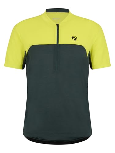 Ziener NARIUS Maillot de Ciclismo para Hombre, Bicicleta de montaña, de Carreras, Transpirable, de Secado rápido, elástico, Manga Corta, Color Amarillo limón, 60