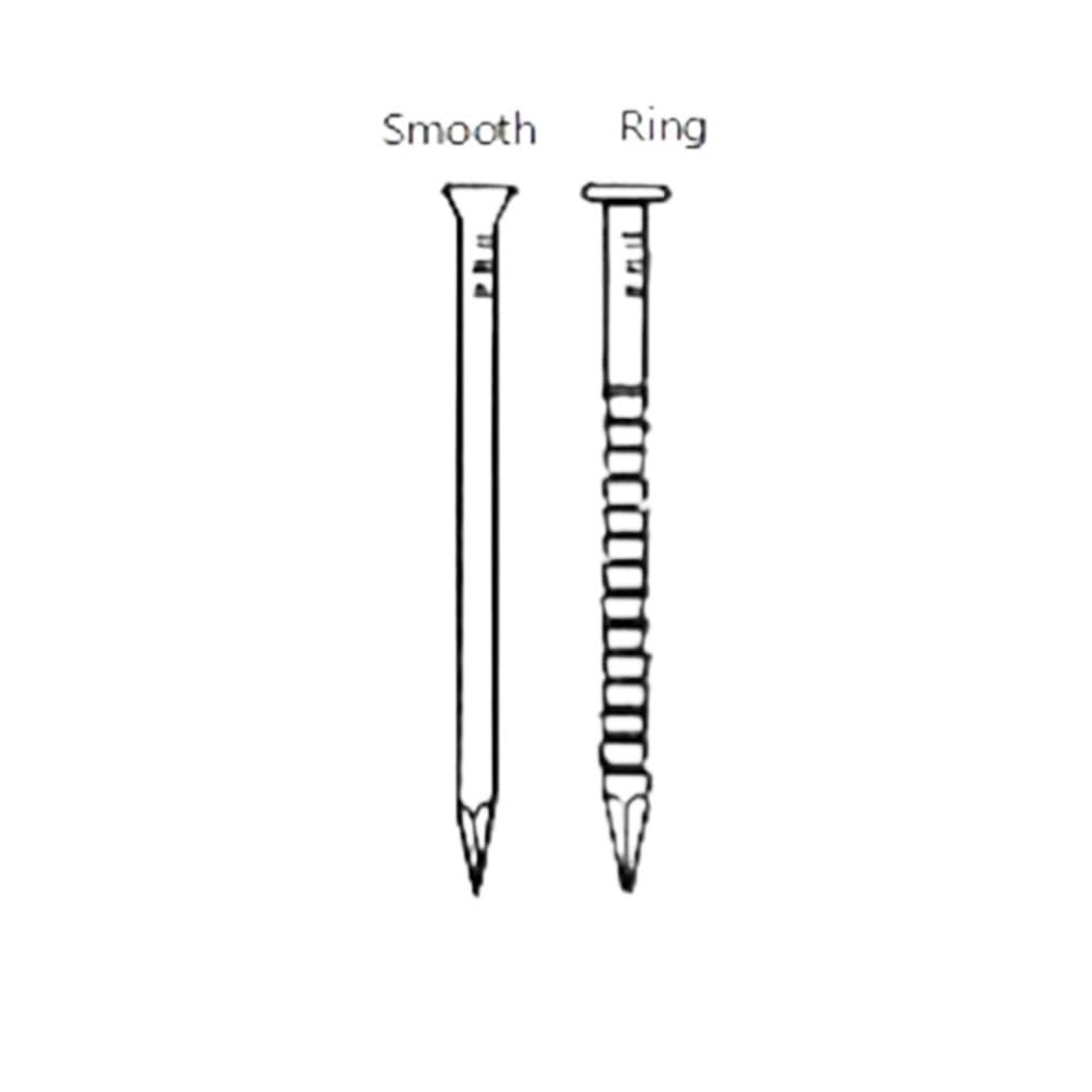 Clavos rectos for estructuras de madera, longitud 63-90 mm, galvanizados, con anillo/clavos lisos de 30 grados.(90mm)