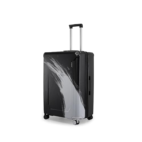 Image of Provogue Wave Hard-Sided PC 75 Cm Trolley Bag Large Size | Expandable Space with 8 Wheels Trolley Bags for Travel | TSA Lock | 3 Year Warranty (Midnight Black)