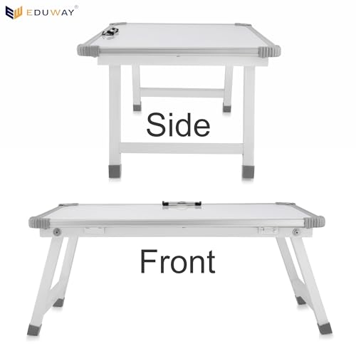 Image of Eduway Multipurpose White Board Study Laptop Table for Student | with Adjustable Height Bed Table for Kids | Portable Laptop Table for Home, Office & Presentation | Include with 1 Marker & 1 Duster