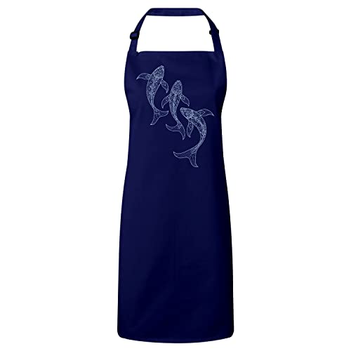 Tablier cuisine premium navy en coton bio au style bohème chic unique