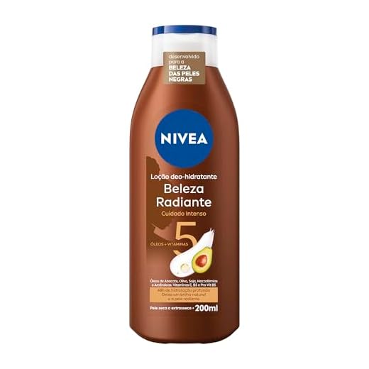 NIVEA Hidratante Desodorante Beleza Radiante Cuidado Intenso 200ml - Para a beleza da pele negra, reduz estrias em 2 semanas* e alivia a descamação da pele causada pelo ressecamento